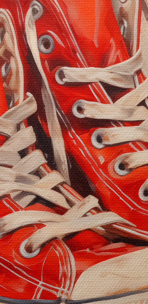 Pair of red sneakers Pair of red sneakers