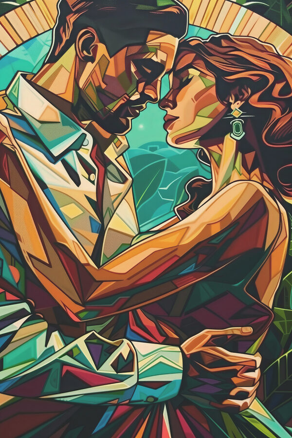 Man and woman kissing