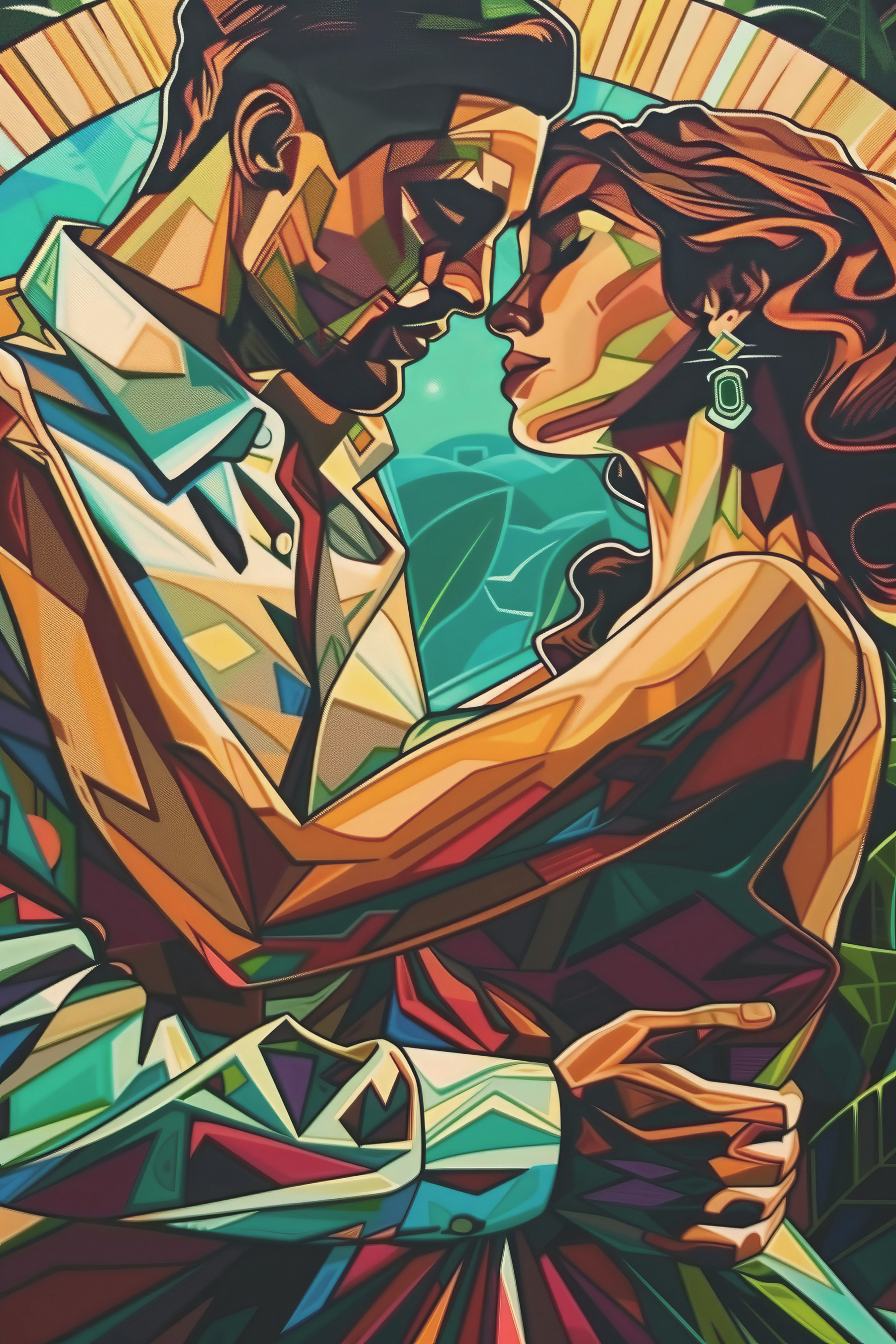 Man and woman kissing