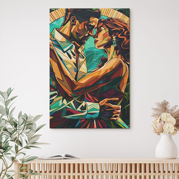 Man and woman kissing
