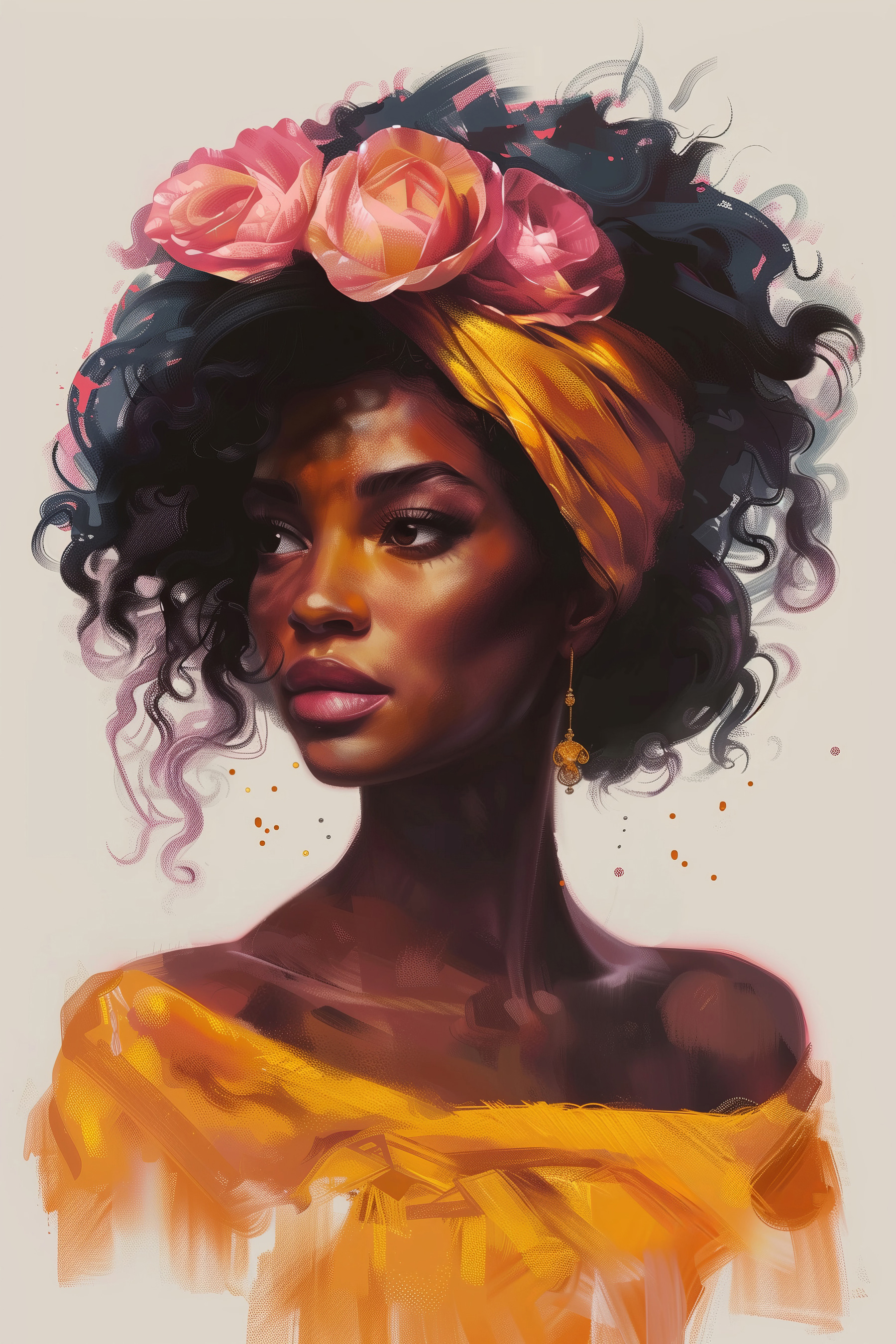Woman with flowers in her hair