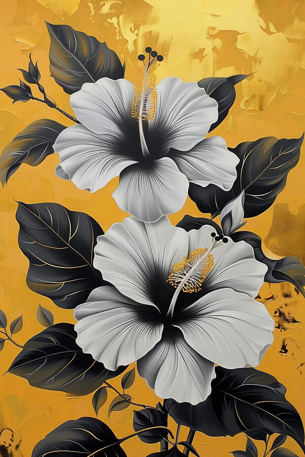 Elegant hibiscus on vibrant background Elegant hibiscus on vibrant background