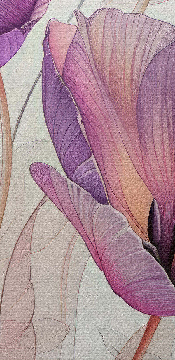 Purple flowers with butterflies