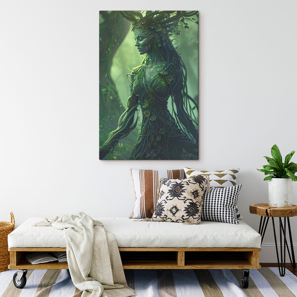 Woman in a green dress