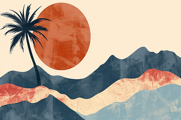 Palm tree and mountains Palm tree and mountains