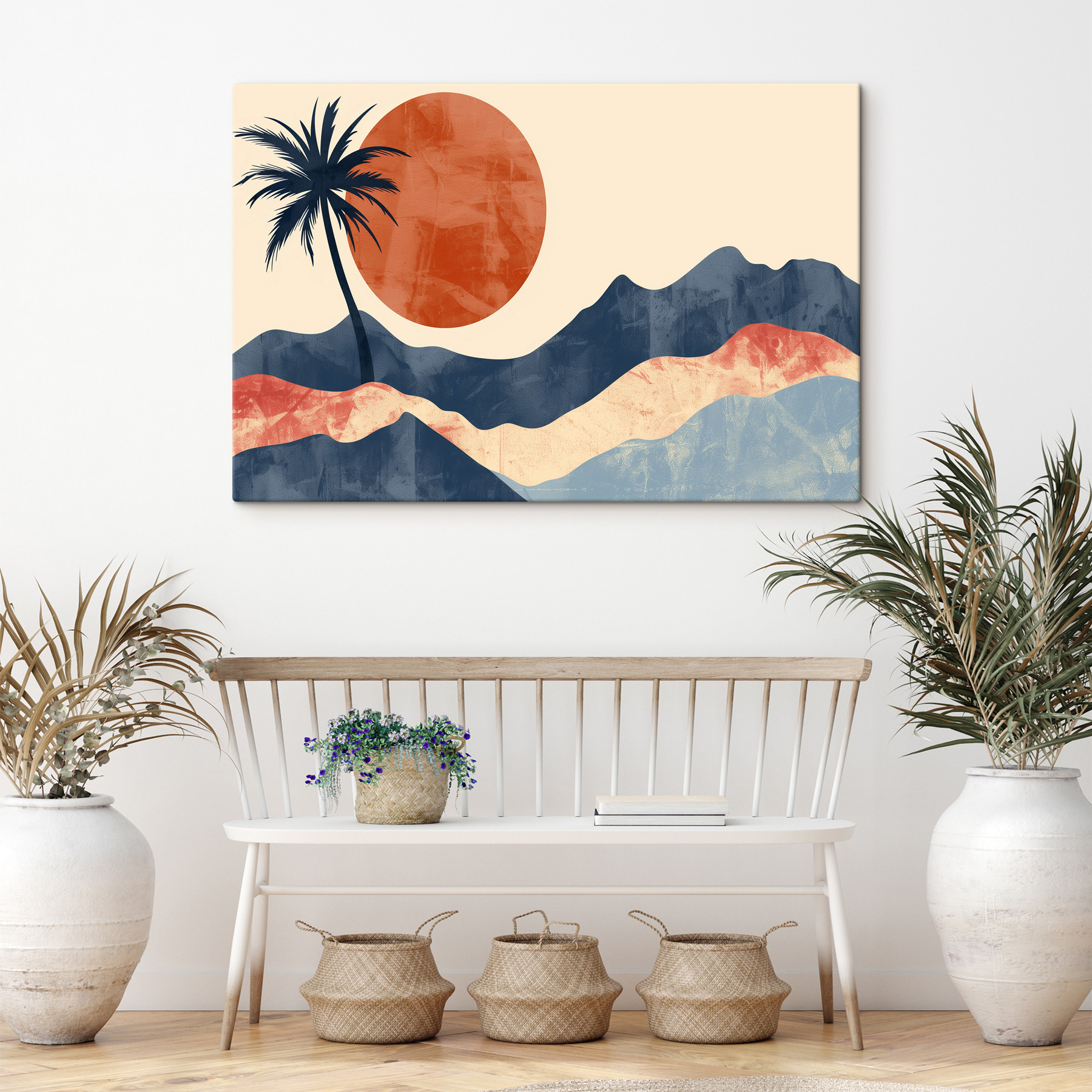 Palm tree and mountains Palm tree and mountains