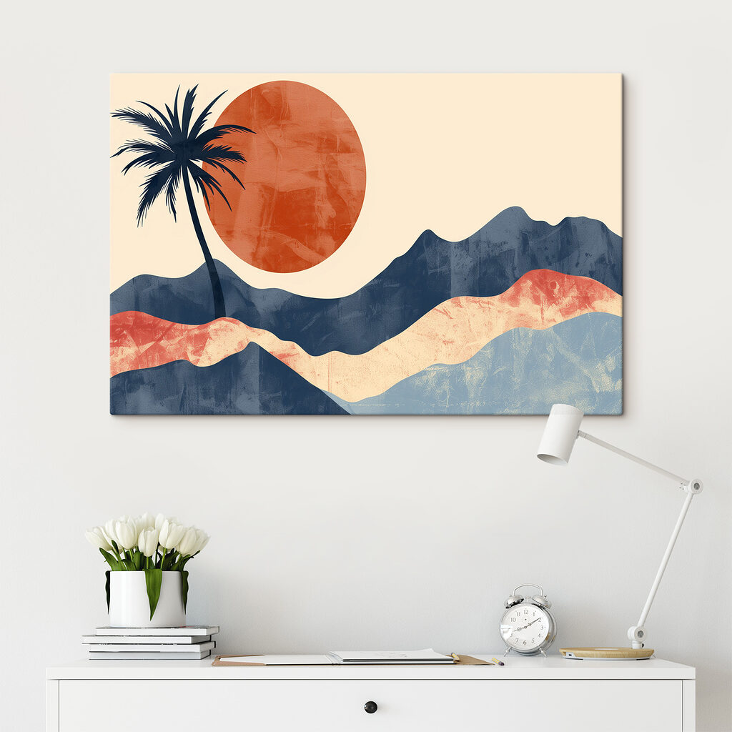 Palm tree and mountains Palm tree and mountains
