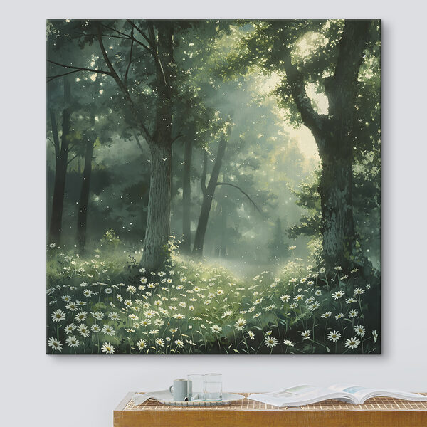 Quadri Quadri Bosco con alberi e fiori (COD: s40224)