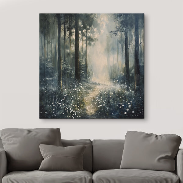 Quadri Dipinto raffigurante una foresta con alberi e fiori (COD: s40227) Quadri Quadri Dipinto raffigurante una foresta con alberi e fiori (COD: s40227)
