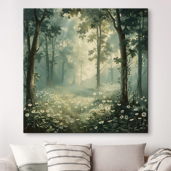 Quadri Quadri Bosco con fiori e alberi (COD: s40228)