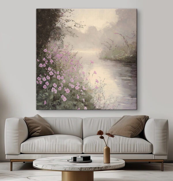 Quadri Fiume con fiori viola (COD: s40229) Quadri Quadri Fiume con fiori viola (COD: s40229)