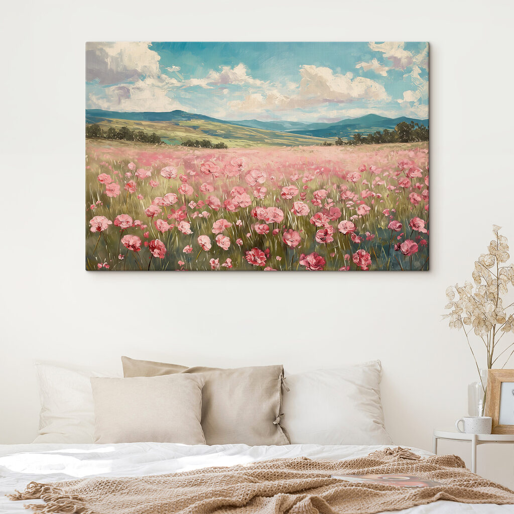 Field of pink flowers