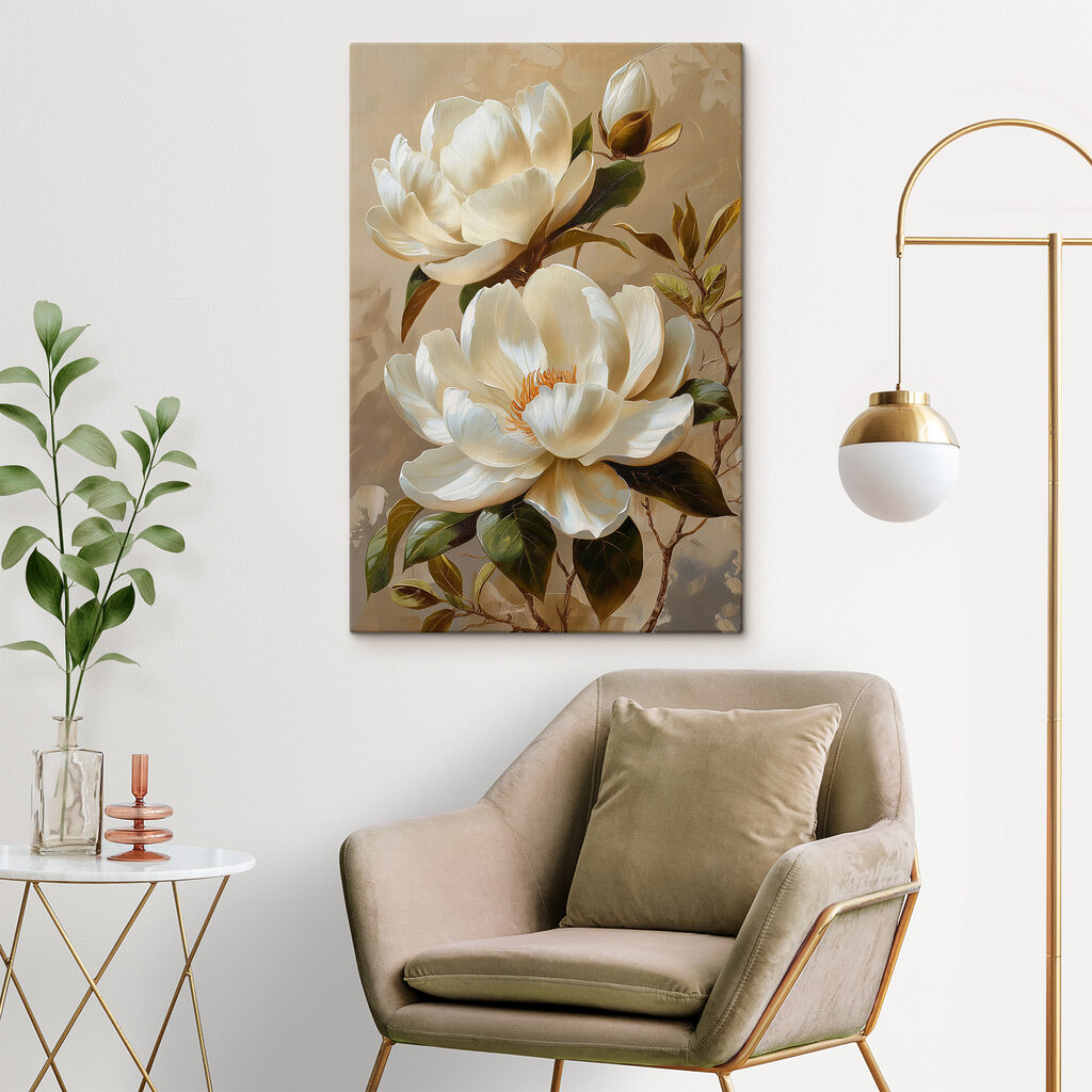 Painting of white flowers