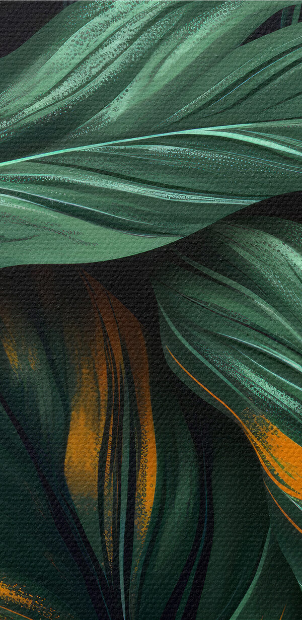 Close up of green and yellow leaves
