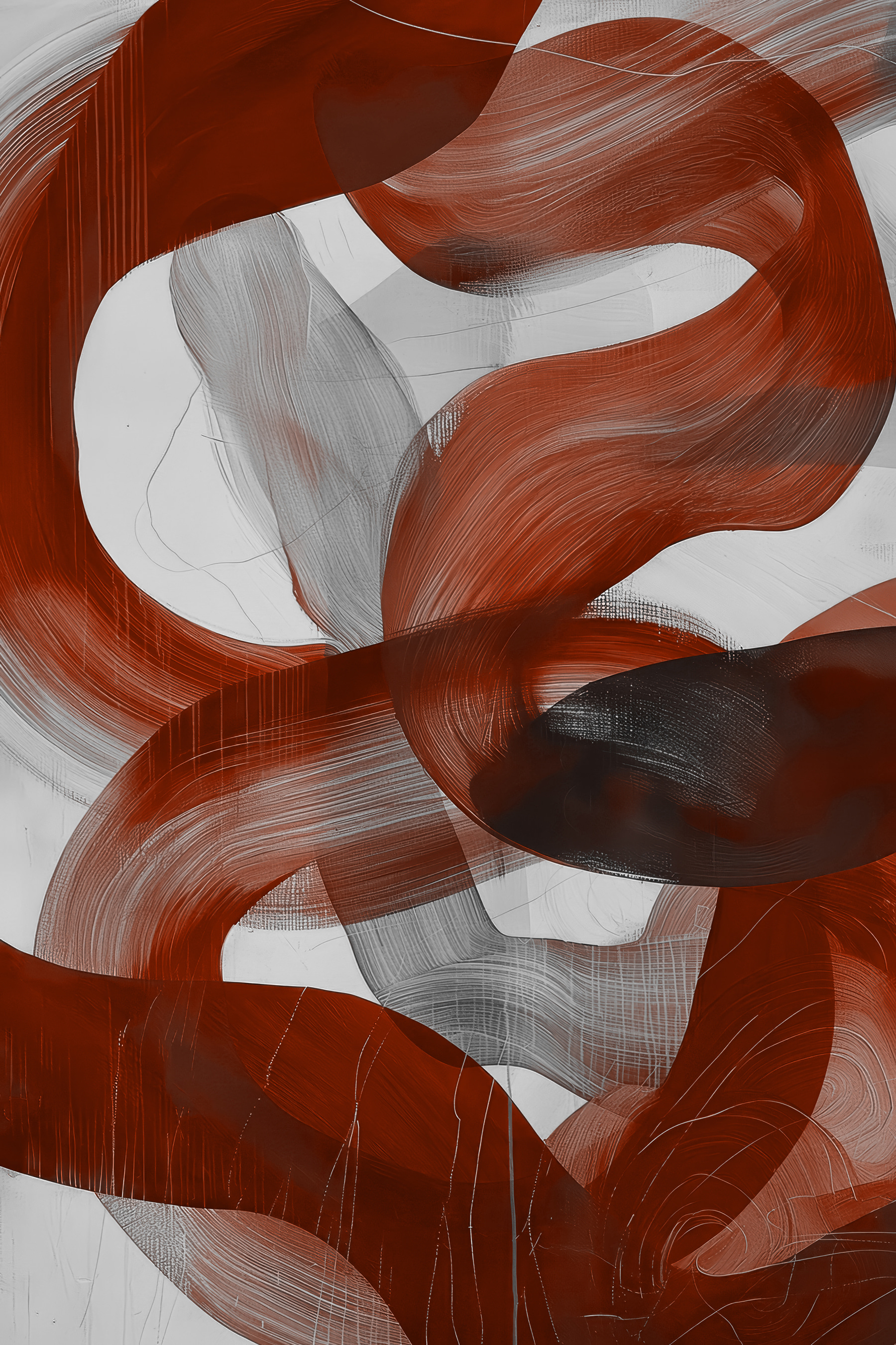 Red and white swirls