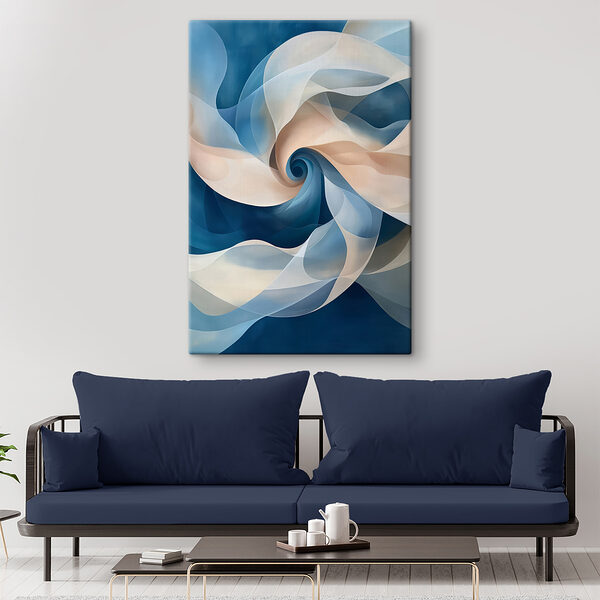 Quadri Motivo a spirale blu e bianco (COD: s40249) Quadri Quadri Motivo a spirale blu e bianco (COD: s40249)