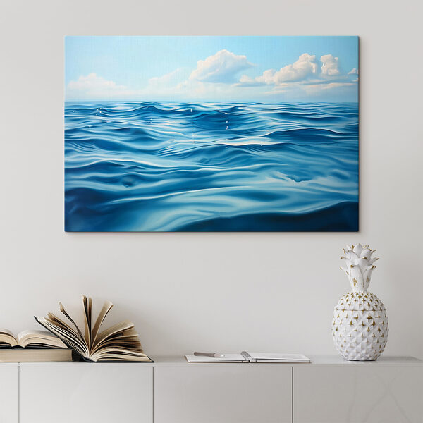 Blue ocean with white clouds