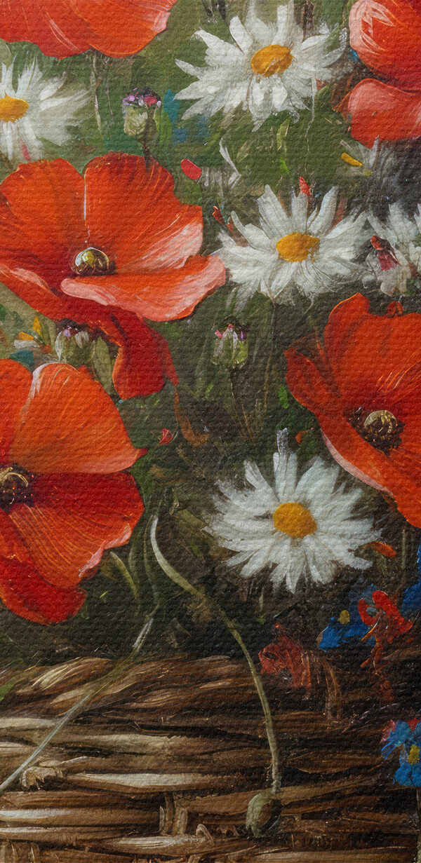 Painting of flowers in a basket
