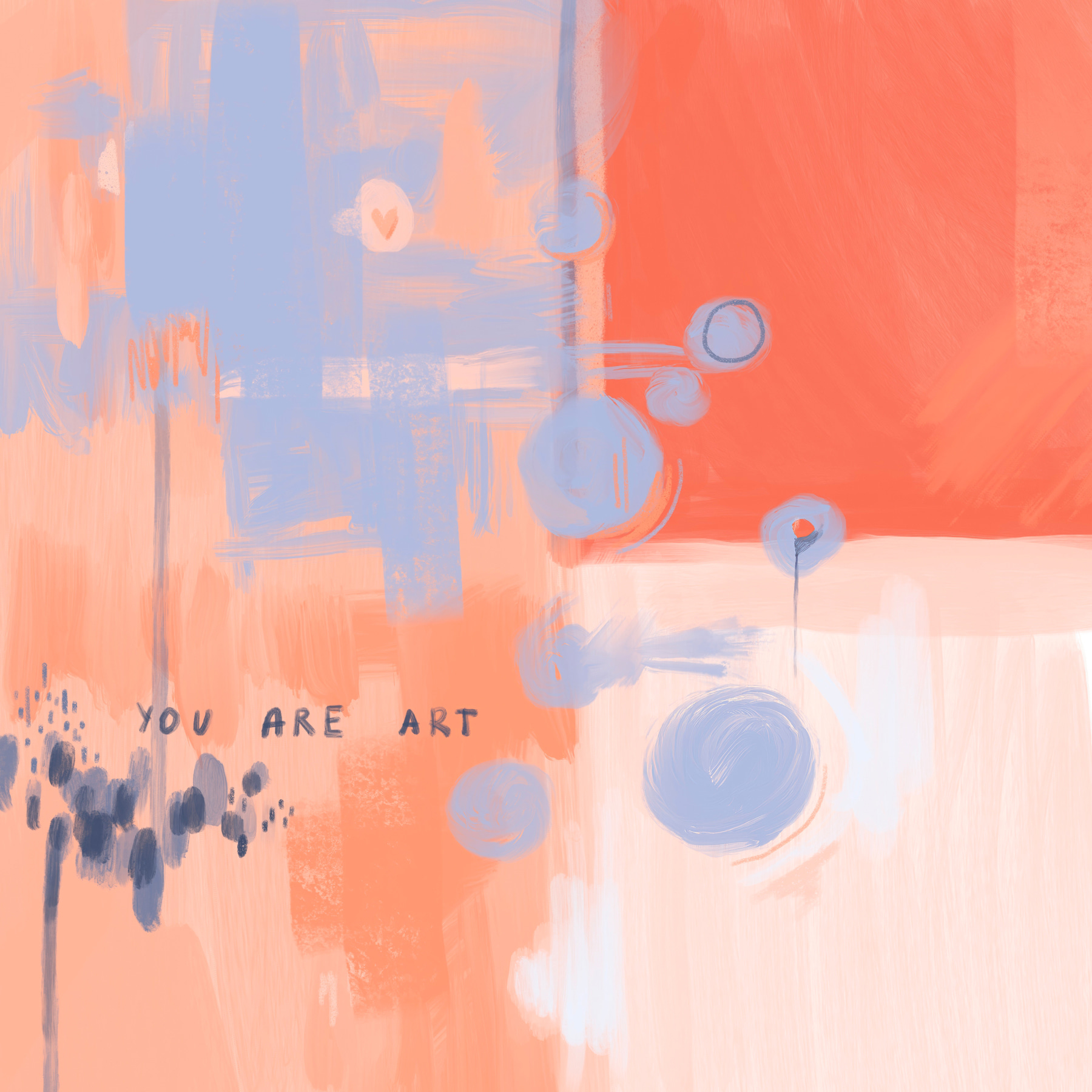 Painting of a pink and blue background Painting of a pink and blue background