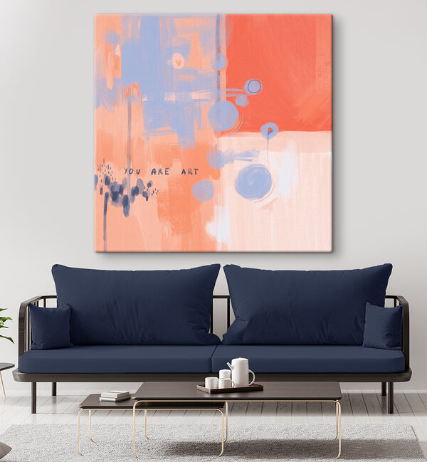 Painting of a pink and blue background Painting of a pink and blue background