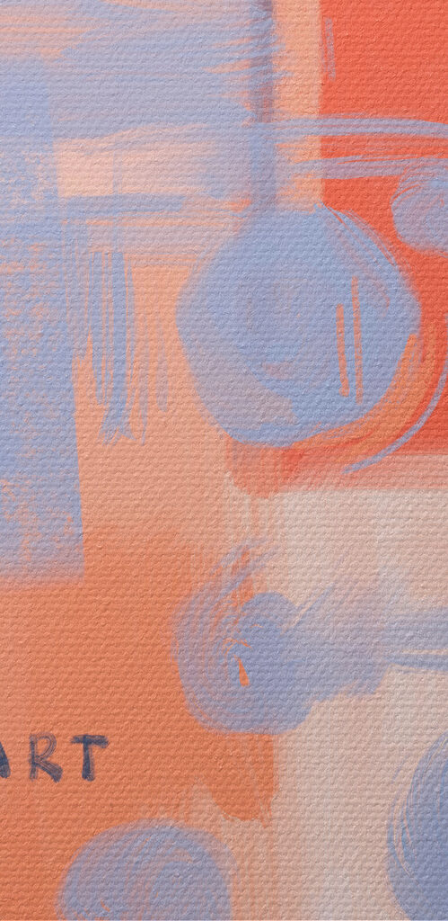Painting of a pink and blue background Painting of a pink and blue background