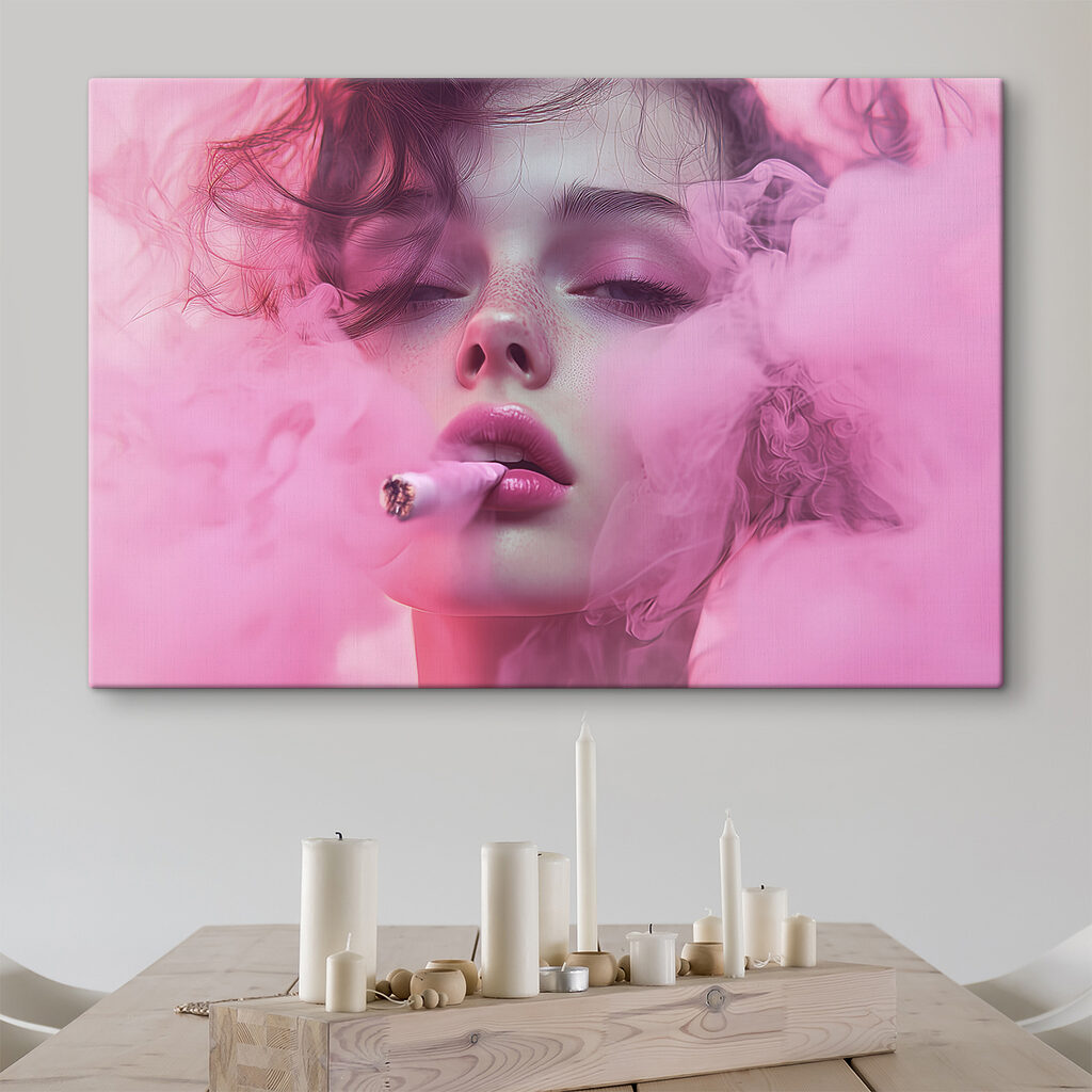 Woman with smoke around her face Woman with smoke around her face
