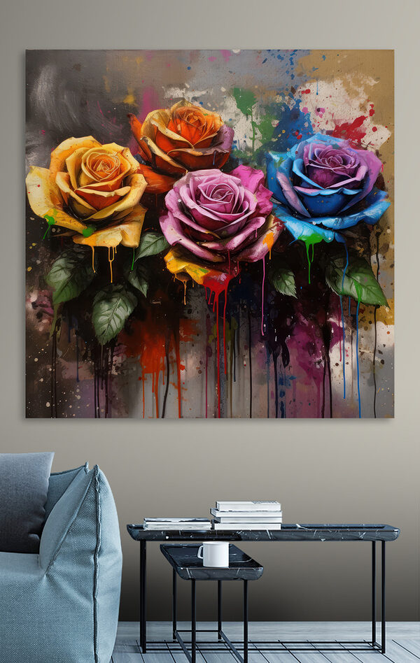 Quadri Dipinto di rose colorate (COD: s32545) Quadri Quadri Dipinto di rose colorate (COD: s32545)