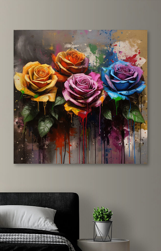 Painting of colorful roses Painting of colorful roses