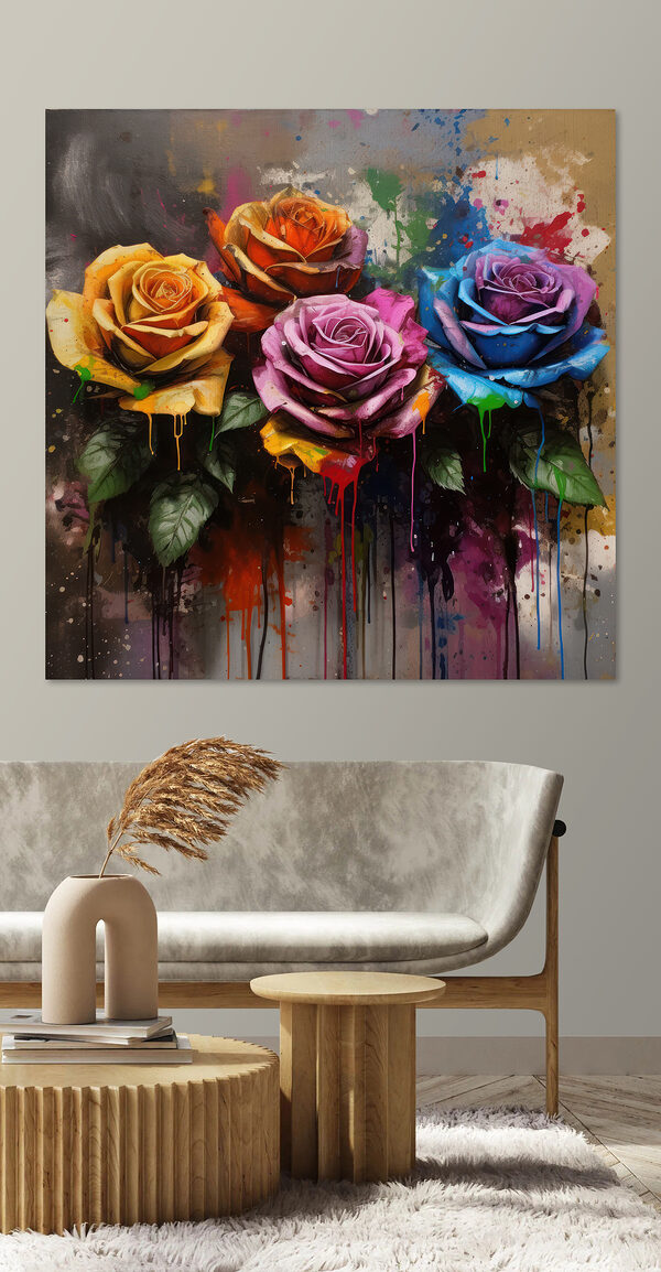 Painting of colorful roses Painting of colorful roses