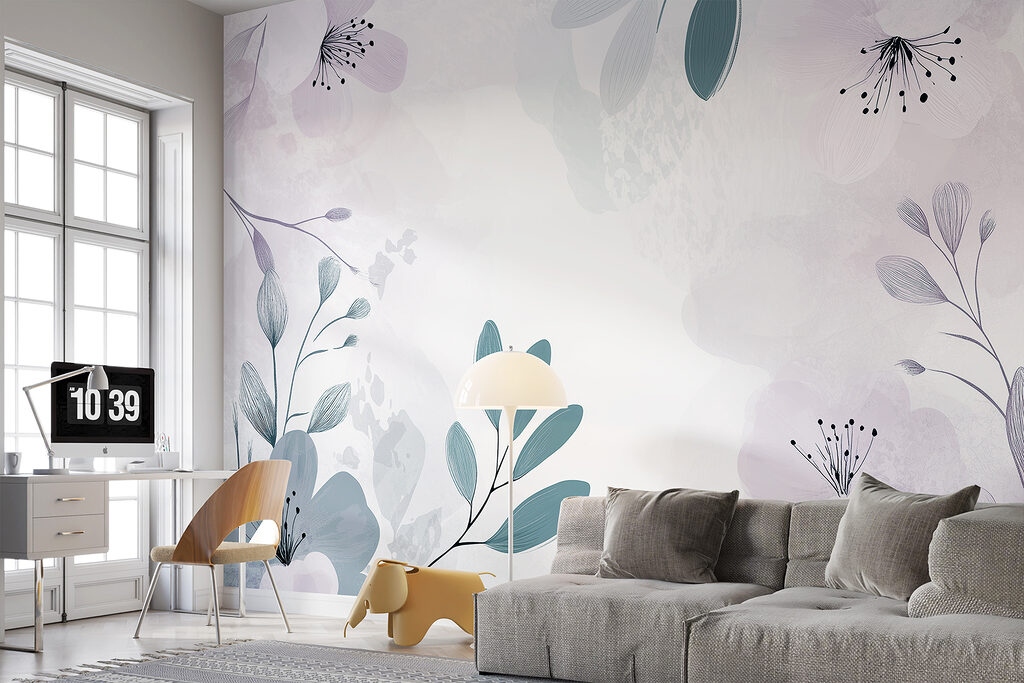 White and purple floral design White and purple floral design