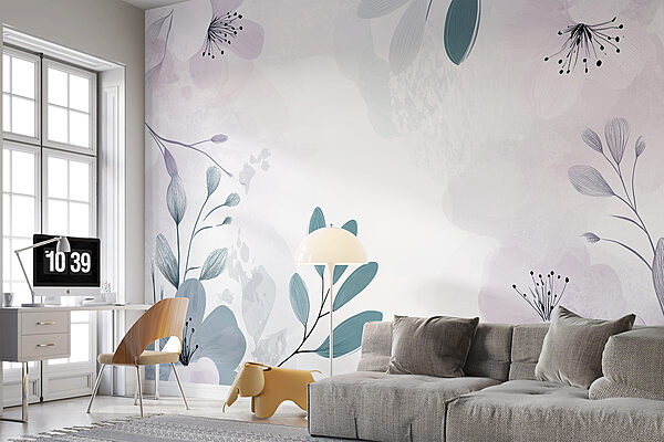 Design floreale bianco e viola Design floreale bianco e viola