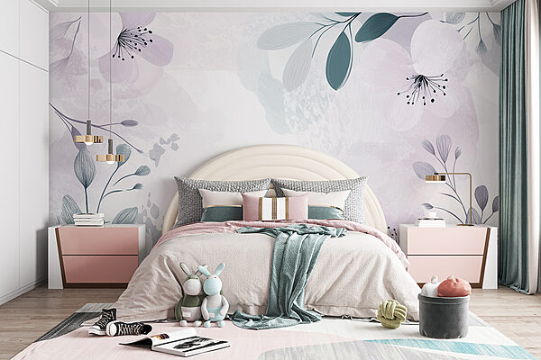 Design floreale bianco e viola Design floreale bianco e viola