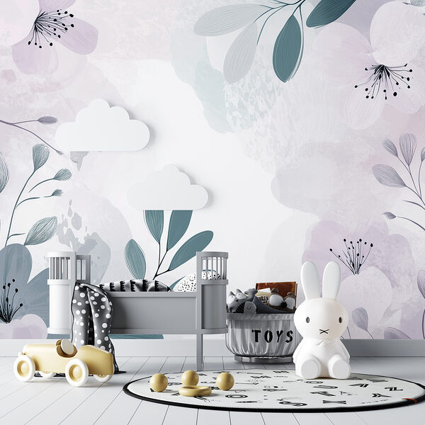 Design floreale bianco e viola Design floreale bianco e viola