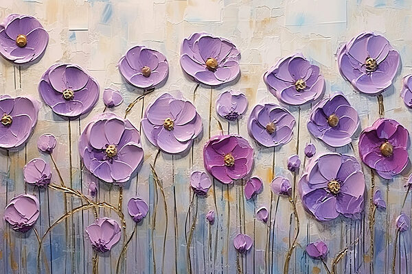 Painting of purple flowers