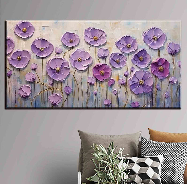 Quadri Dipinto di fiori viola (COD: s34856) Quadri Quadri Dipinto di fiori viola (COD: s34856)