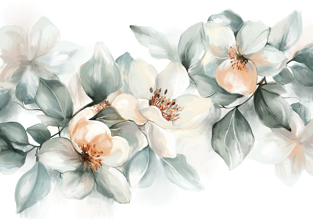 Pittura di fiori e foglie Pittura di fiori e foglie