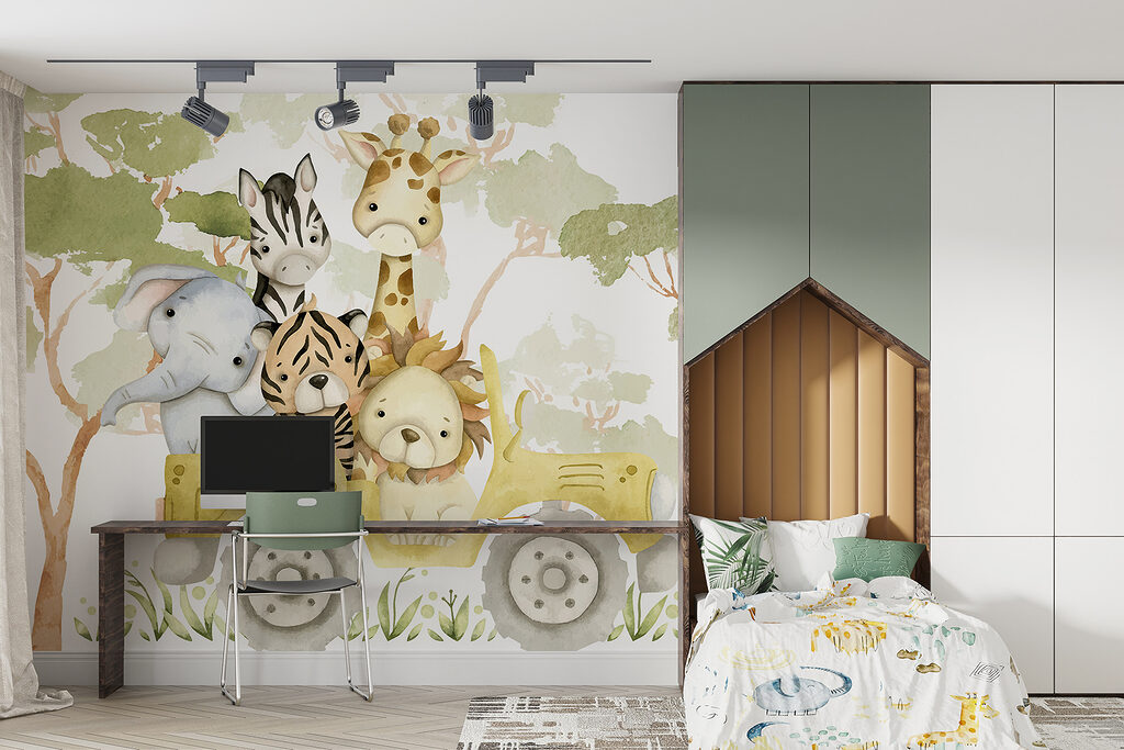 Group of animals in a yellow truck Group of animals in a yellow truck