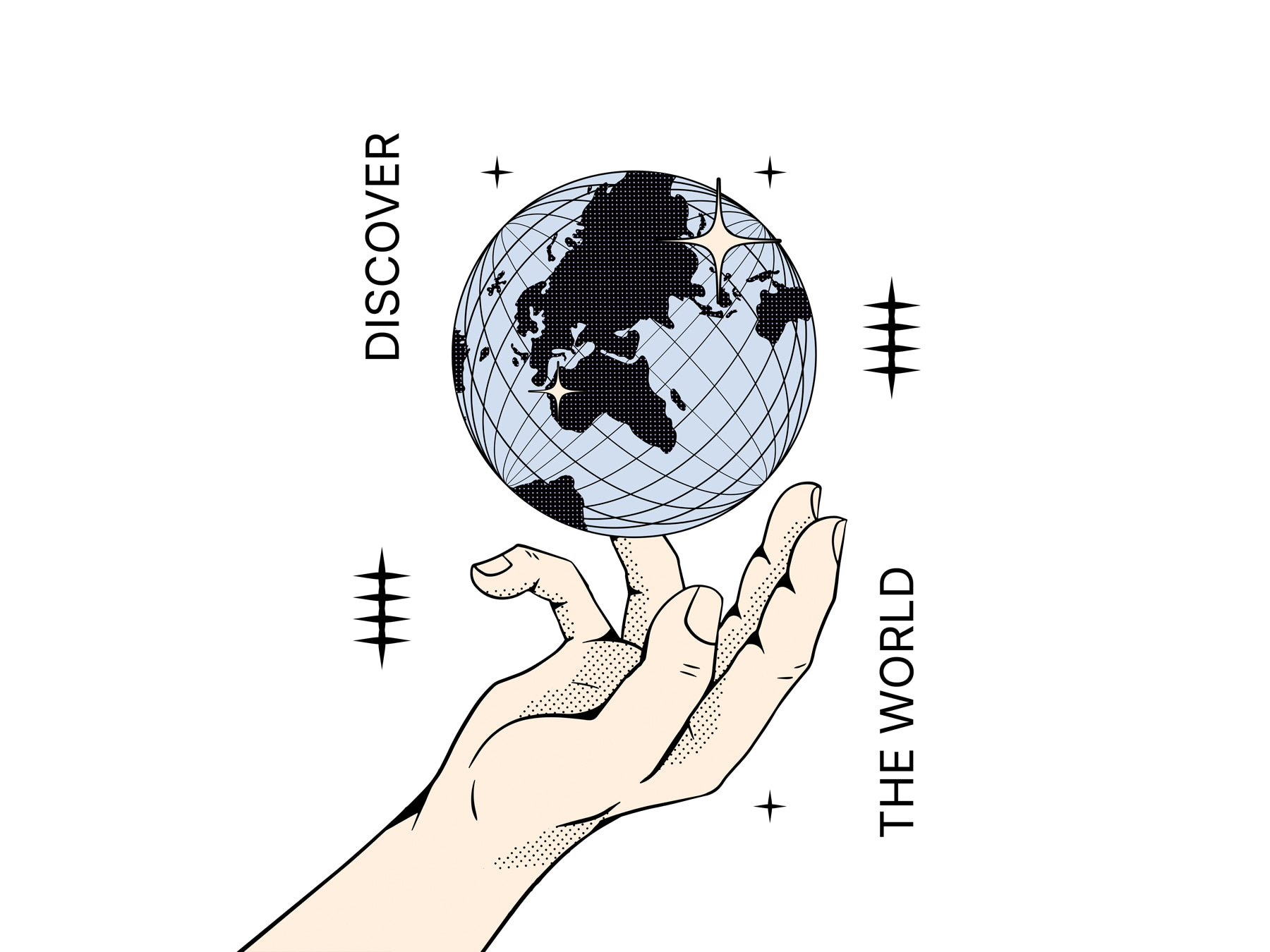 Hand holding a globe Hand holding a globe