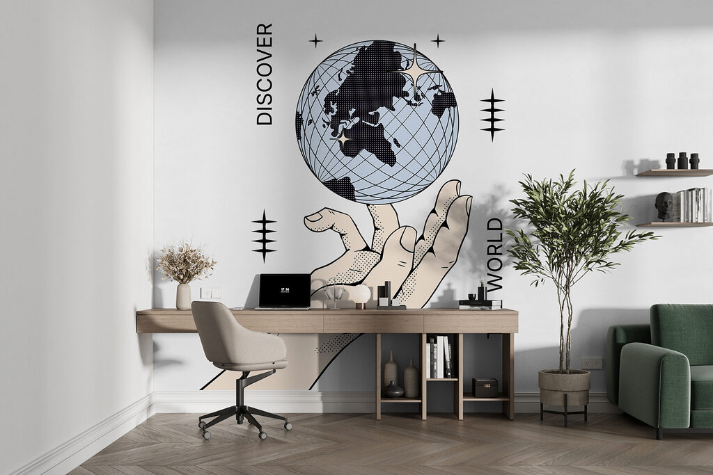 Hand holding a globe Hand holding a globe