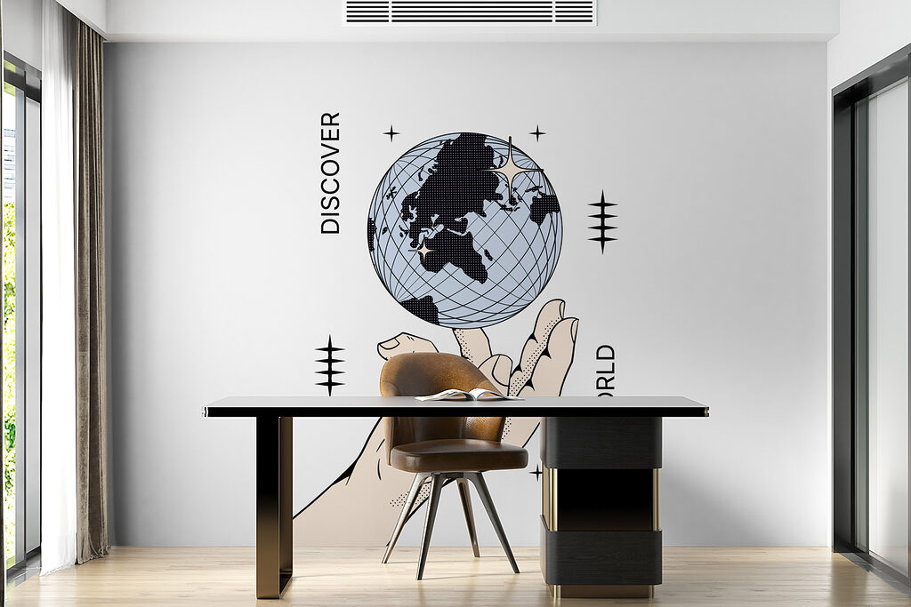 Hand holding a globe Hand holding a globe