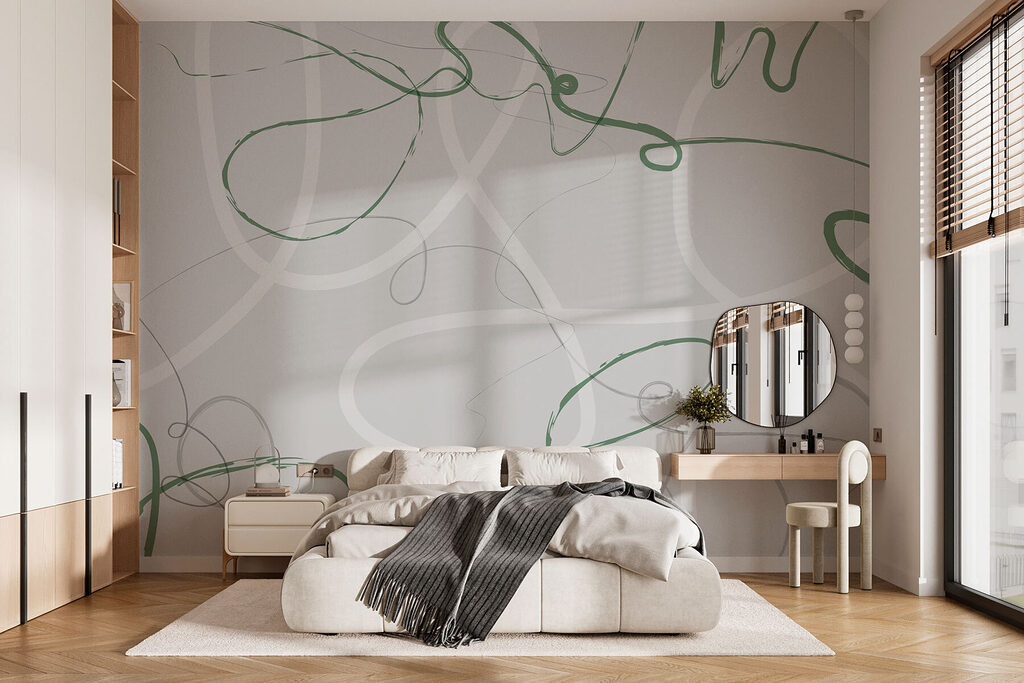 Green and grey swirly lines