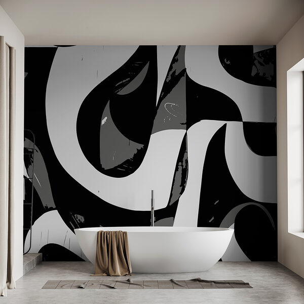 Immagine in bianco e nero di un motivo a vortice Immagine in bianco e nero di un motivo a vortice