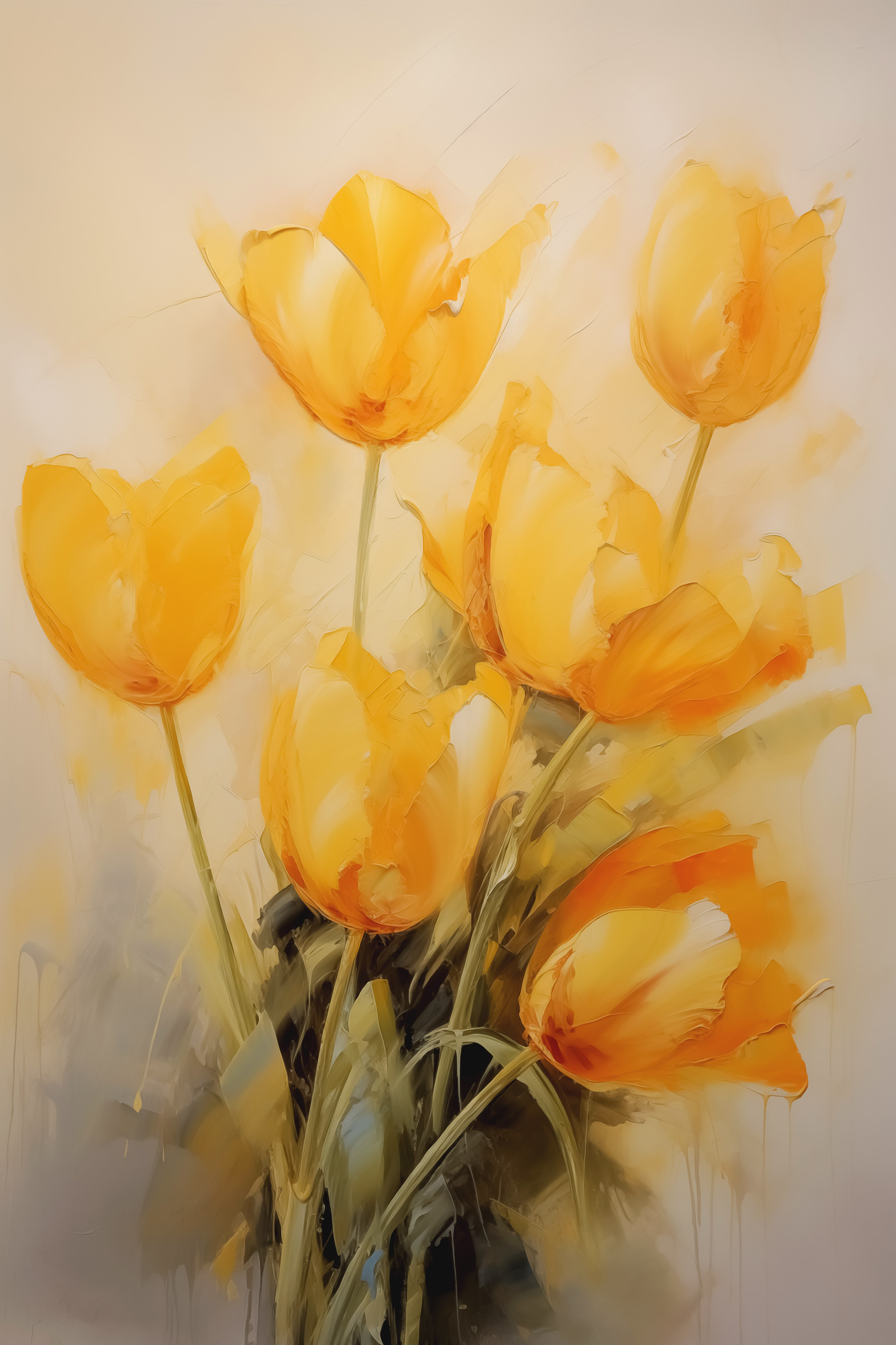 Painting of yellow flowers Painting of yellow flowers