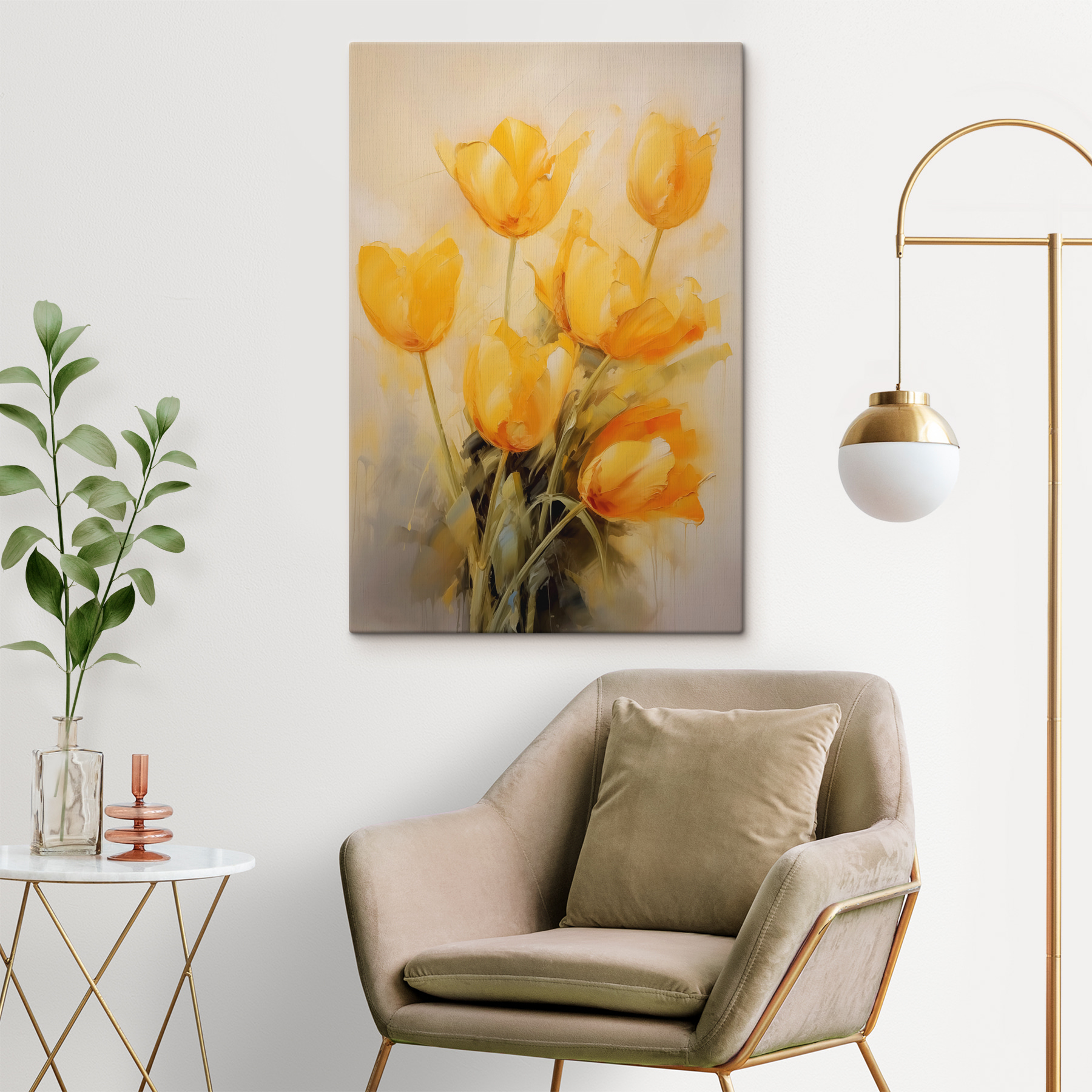 Painting of yellow flowers Painting of yellow flowers