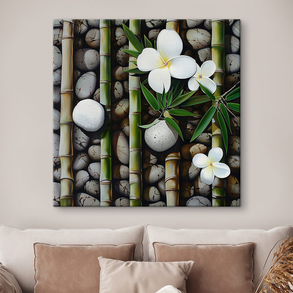 Quadri Dipinto di fiori e bambù (COD: s40367) Quadri Quadri Dipinto di fiori e bambù (COD: s40367)