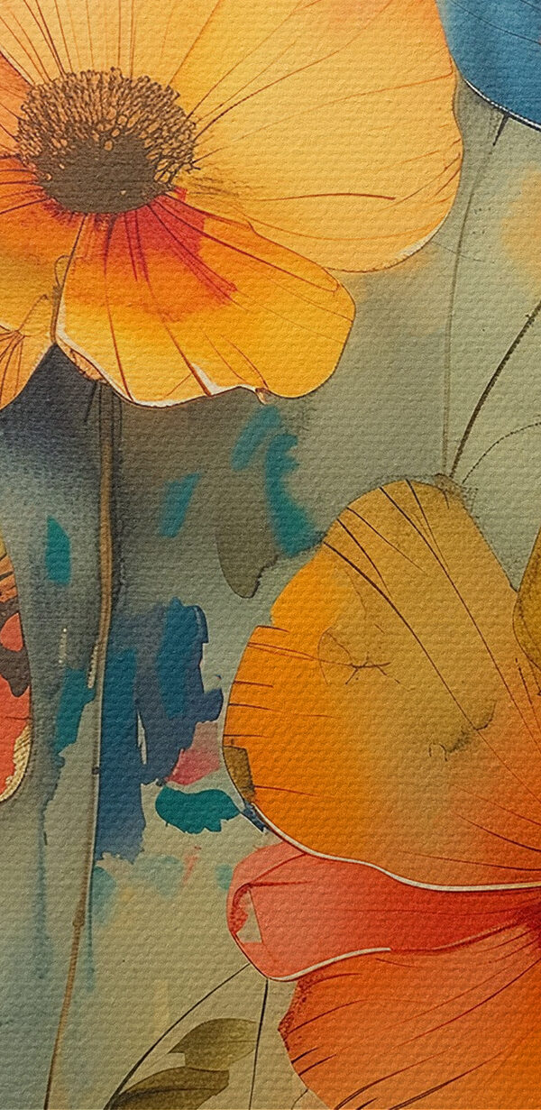Painting of flowers on a white background Painting of flowers on a white background