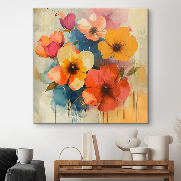 Quadri Dipinto di fiori su una parete (COD: s40371) Quadri Quadri Dipinto di fiori su una parete (COD: s40371)