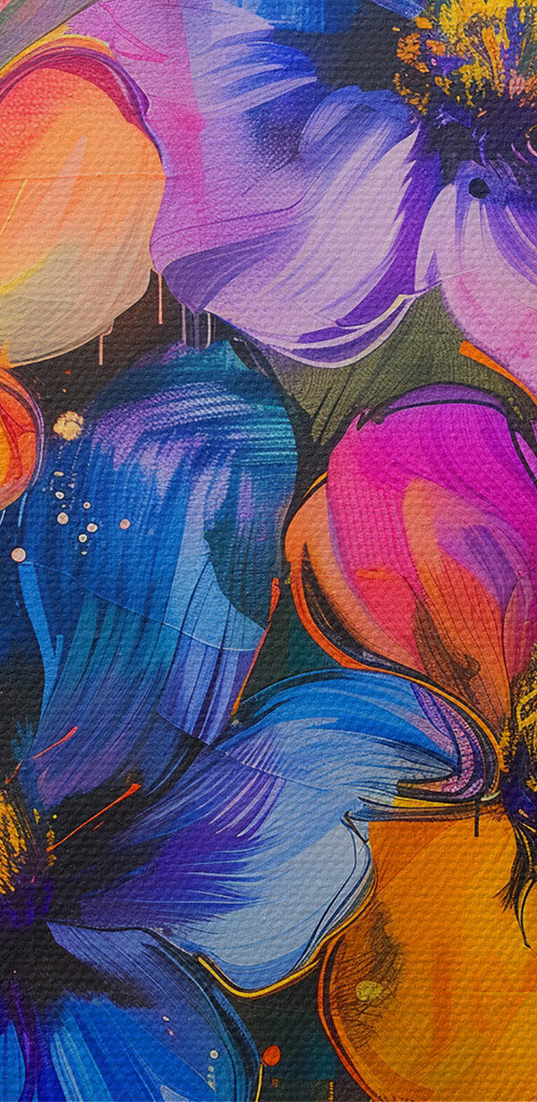 Painting of flowers on a white surface