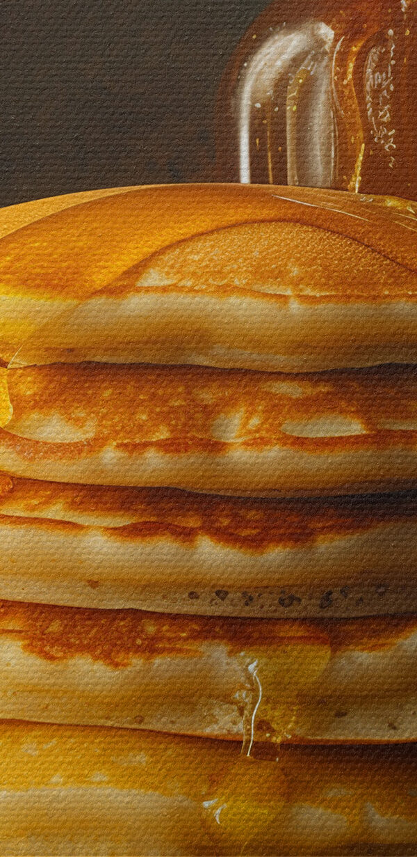 Stack of pancakes with syrup on a plate Stack of pancakes with syrup on a plate