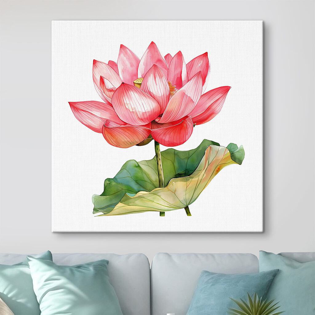 Watercolor of a pink flower